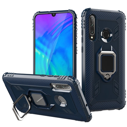 For Huawei P Smart+ 2019 Carbon Fiber Protective Case with 360 Degree Rotating Ring Holder(Blue) - Huawei Cases by PMC Jewellery | Online Shopping South Africa | PMC Jewellery