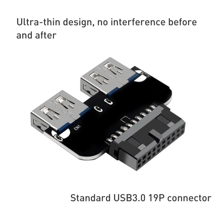 10 PCS 19/20Pin to Dual USB 3.0 Adapter Converter, Model:PH22 - Others by PMC Jewellery | Online Shopping South Africa | PMC Jewellery | Buy Now Pay Later Mobicred