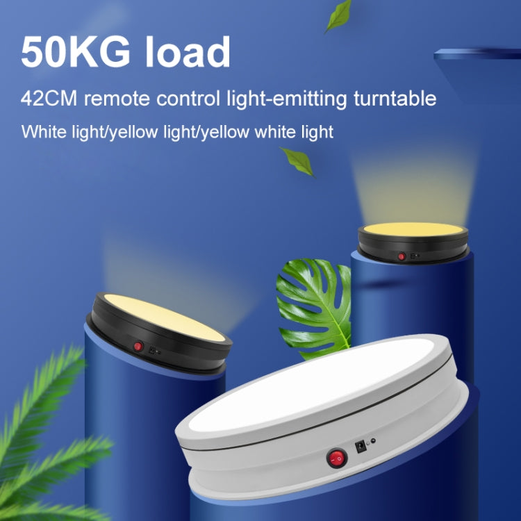 42cm LED Light Electric Rotating Display Stand Turntable, Power Plug:US Plug(White) -  by PMC TechLife | Online Shopping South Africa | PMC TechLife | Buy Now Pay Later Mobicred
