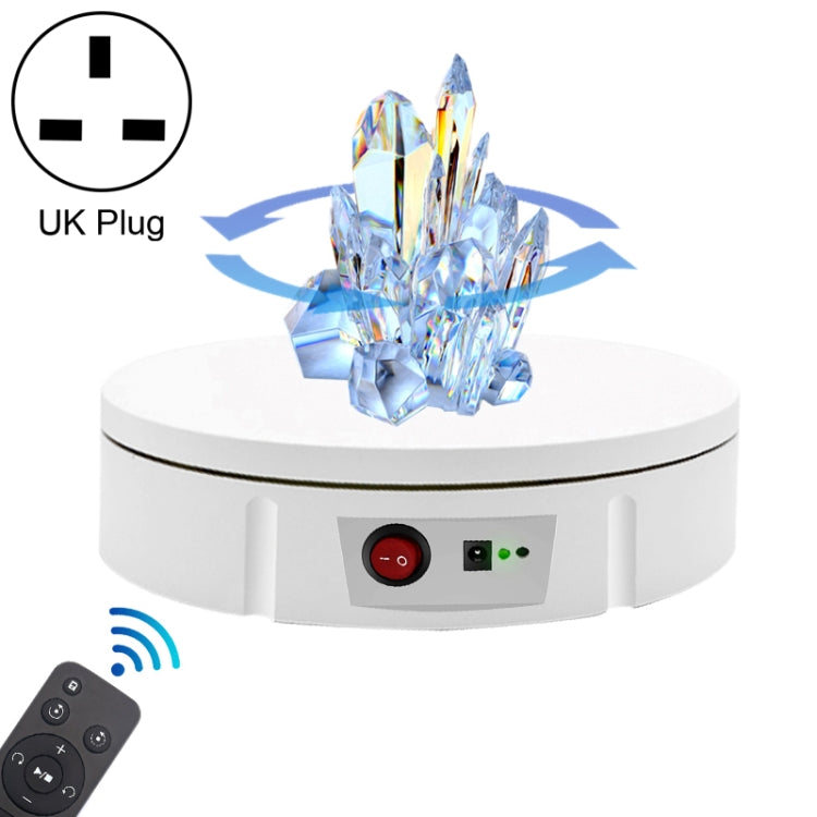 22cm Charging Rotating Display Stand Video Shooting Turntable, Load: 50kg, Power Plug:UK Plug(White) - free shipping - PMC TechLife - Order now!