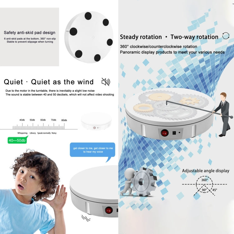 60cm Charging Rotating Display Stand Video Shooting Turntable, Load: 100kg, Power Plug:US Plug(Black) -  by PMC TechLife | Online Shopping South Africa | PMC TechLife | Buy Now Pay Later Mobicred