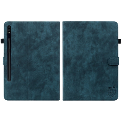 For Samsung Galaxy Tab S9 Tiger Pattern Flip Leather Tablet Case(Dark Blue) - Galaxy Tab S9 Cases by PMC Jewellery | Online Shopping South Africa | PMC Jewellery | Buy Now Pay Later Mobicred