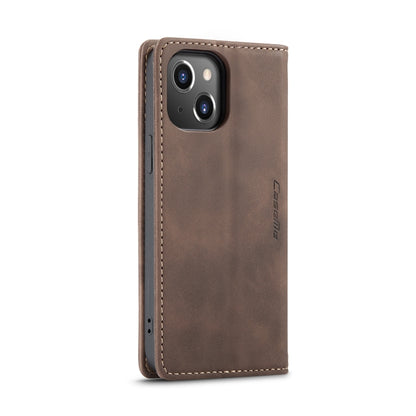 For iPhone 14 Plus CaseMe-013 Multifunctional Retro Frosted Leather Phone Case (Coffee) - iPhone 14 Plus Cases by CaseMe | Online Shopping South Africa | PMC Jewellery | Buy Now Pay Later Mobicred