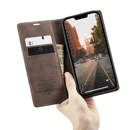 For iPhone 14 Plus CaseMe-013 Multifunctional Retro Frosted Leather Phone Case (Coffee) - iPhone 14 Plus Cases by CaseMe | Online Shopping South Africa | PMC Jewellery | Buy Now Pay Later Mobicred