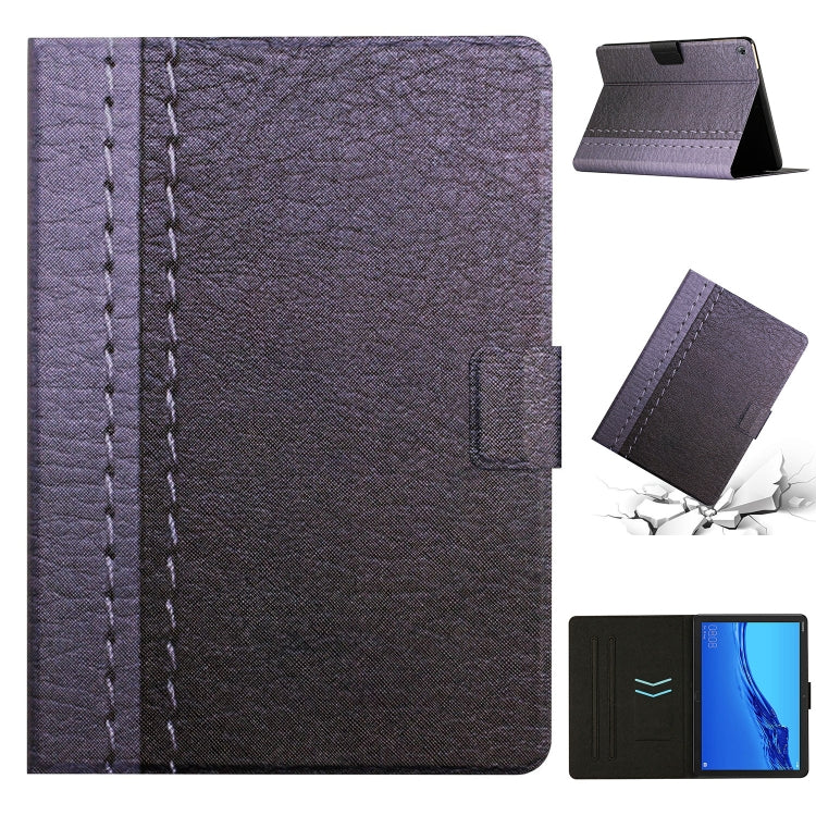 For Huawei MediaPad M5 Lite Stitching Solid Color Smart Leather Tablet Case(Grey) - free shipping - PMC TechLife - Order now!