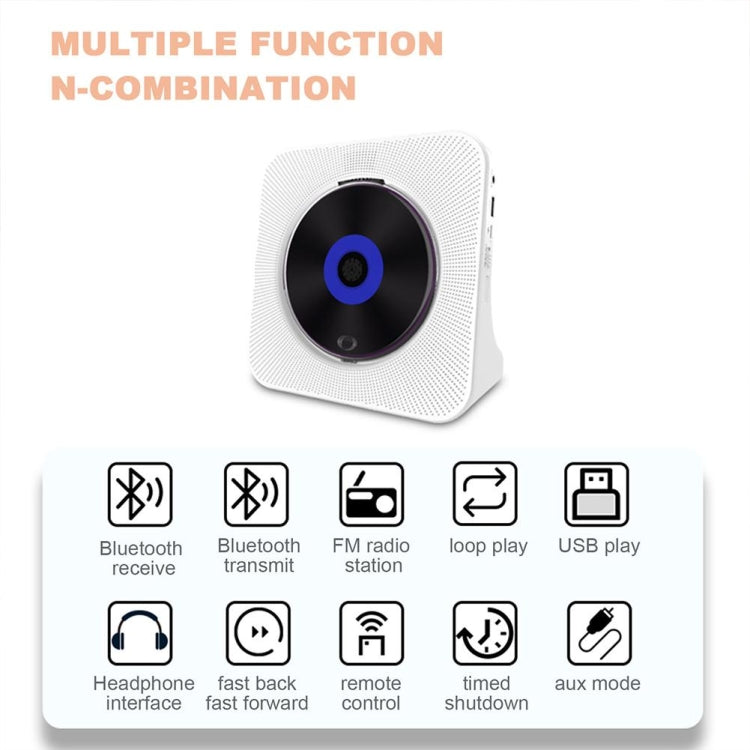 Kecag KC-806 2A Retro Bluetooth Music Disc Album CD Player, Specification:Plug-in Version(White) - free shipping - PMC Jewellery - Order now!