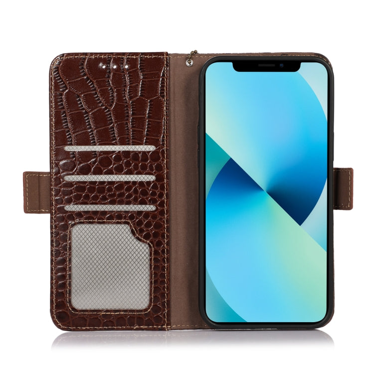 For Honor X40i Crocodile Top Layer Cowhide Leather Phone Case(Brown) - Honor Cases by PMC TechLife | Online Shopping South Africa | PMC TechLife | Buy Now Pay Later Mobicred