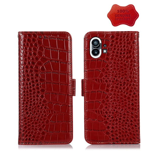 For Nothing Phone 1 Crocodile Top Layer Cowhide Leather Phone Case(Red) - More Brand by PMC Jewellery | Online Shopping South Africa | PMC Jewellery | Buy Now Pay Later Mobicred