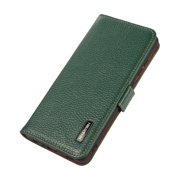 For Nothing Phone 1 KHAZNEH Side-Magnetic Litchi Genuine Leather RFID Phone Case(Green) - Nothing Cases by PMC TechLife | Online Shopping South Africa | PMC TechLife | Buy Now Pay Later Mobicred