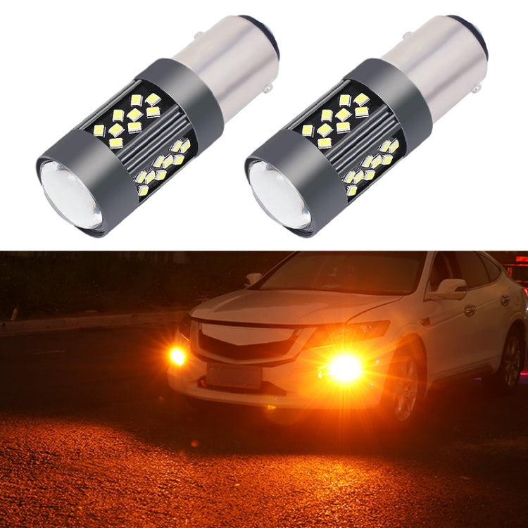 1 Pair 1157 12V 7W Continuous Car LED Fog Light(Orange Light) - Fog / Driving Lights by PMC TechLife | Online Shopping South Africa | PMC TechLife | Buy Now Pay Later Mobicred