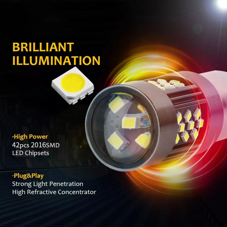 1 Pair 1157 12V 7W Continuous Car LED Fog Light(Red Light) - Fog / Driving Lights by PMC TechLife | Online Shopping South Africa | PMC TechLife | Buy Now Pay Later Mobicred
