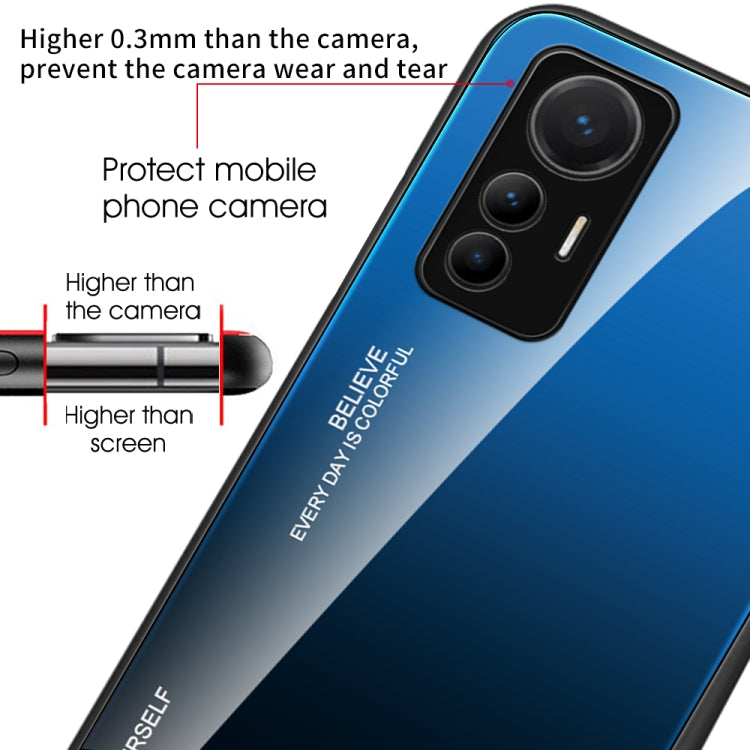 For Xiaomi 12 Lite Gradient Color Glass Case(Green Cyan) - Xiaomi Cases by PMC TechLife | Online Shopping South Africa | PMC TechLife