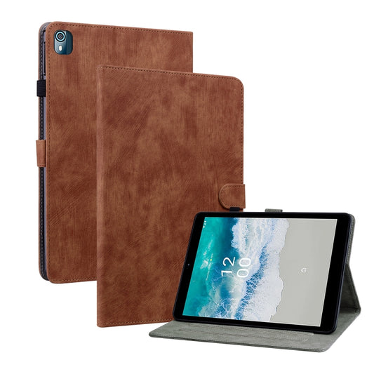 For Nokia T10 Tiger Pattern PU Tablet Case(Brown) - Nokia by PMC Jewellery | Online Shopping South Africa | PMC Jewellery | Buy Now Pay Later Mobicred