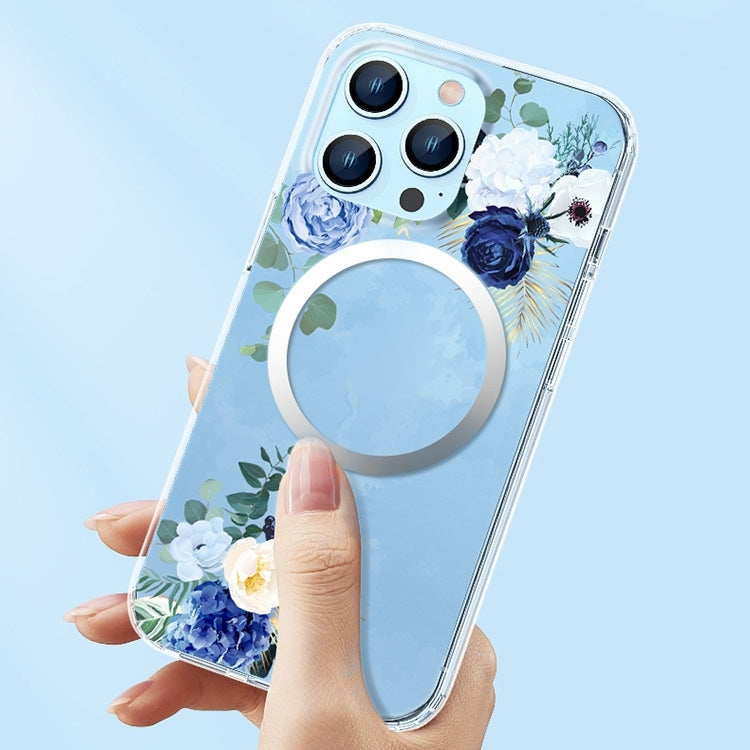 For iPhone 14 Pro Max Flower Frosted MagSafe Phone Case (Gypsophila) - iPhone 14 Pro Max Cases by PMC TechLife | Online Shopping South Africa | PMC TechLife