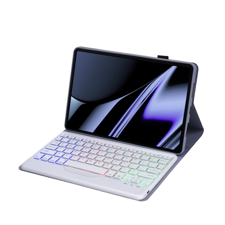 OP11-BS Lambskin Texture Ultra-thin Bluetooth Keyboard Leather Case with Backlight For OPPO Pad 11 inch(Purple) - Others Keyboard by PMC Jewellery | Online Shopping South Africa | PMC Jewellery