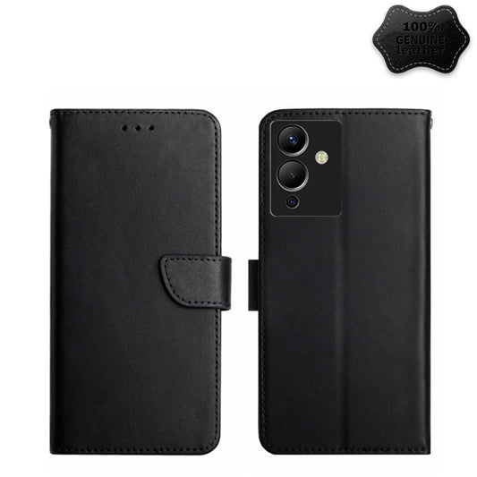 For Infinix Note 12 G96 Genuine Leather Fingerprint-proof Horizontal Flip Phone Case(Black) - Infinix Cases by PMC Jewellery | Online Shopping South Africa | PMC Jewellery | Buy Now Pay Later Mobicred