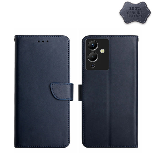 For Infinix Note 12 G96 Genuine Leather Fingerprint-proof Horizontal Flip Phone Case(Blue) - Infinix Cases by PMC Jewellery | Online Shopping South Africa | PMC Jewellery | Buy Now Pay Later Mobicred