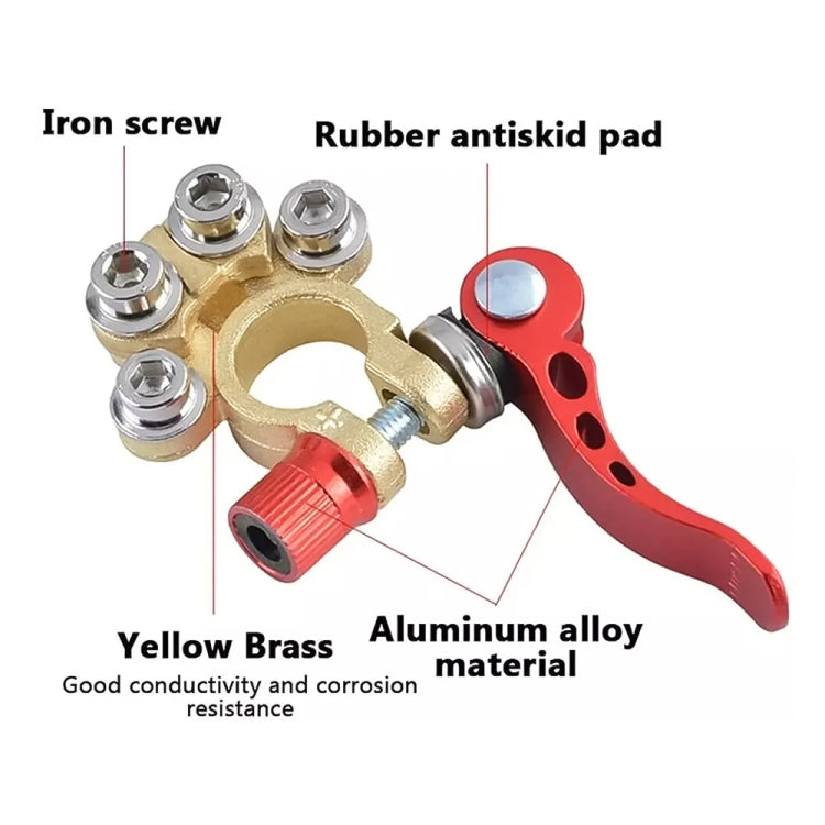 1 Pair Car Battery Terminals Quick Disconnect Cables Connectors, with L Wrench + Terminal - Booster Cable & Clip by PMC TechLife | Online Shopping South Africa | PMC TechLife | Buy Now Pay Later Mobicred