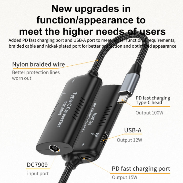 DC5521 / 5525 + Type-C + USB Female to Type-C Multifunction Apapter - Cable & Adapters by PMC Jewellery | Online Shopping South Africa | PMC Jewellery | Buy Now Pay Later Mobicred