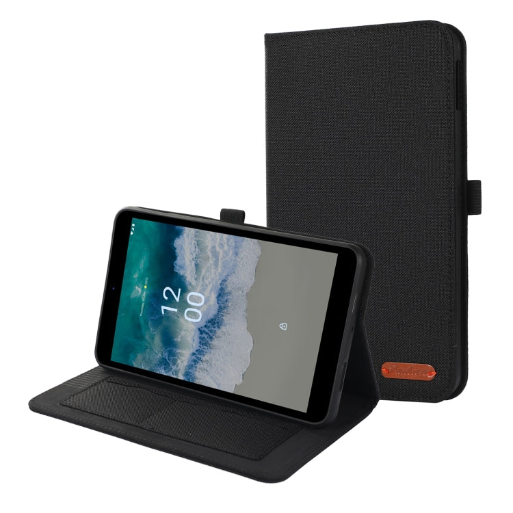 For Nokia T10 Fabric PU + TPU Flip Tablet Leather Case(Black) - Nokia by PMC TechLife | Online Shopping South Africa | PMC TechLife