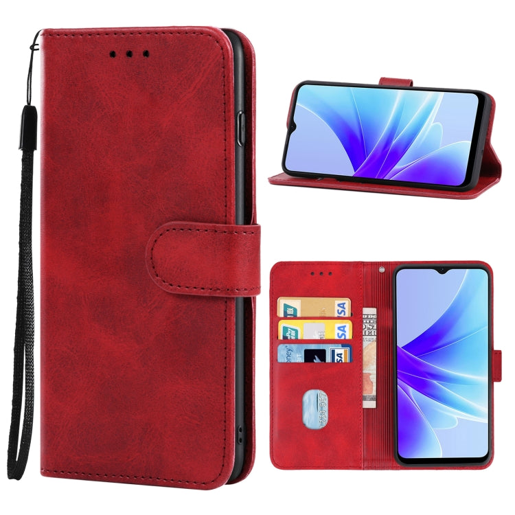 For OPPO A57s Leather Phone Case(Red) - OPPO Cases by PMC Jewellery | Online Shopping South Africa | PMC Jewellery | Buy Now Pay Later Mobicred