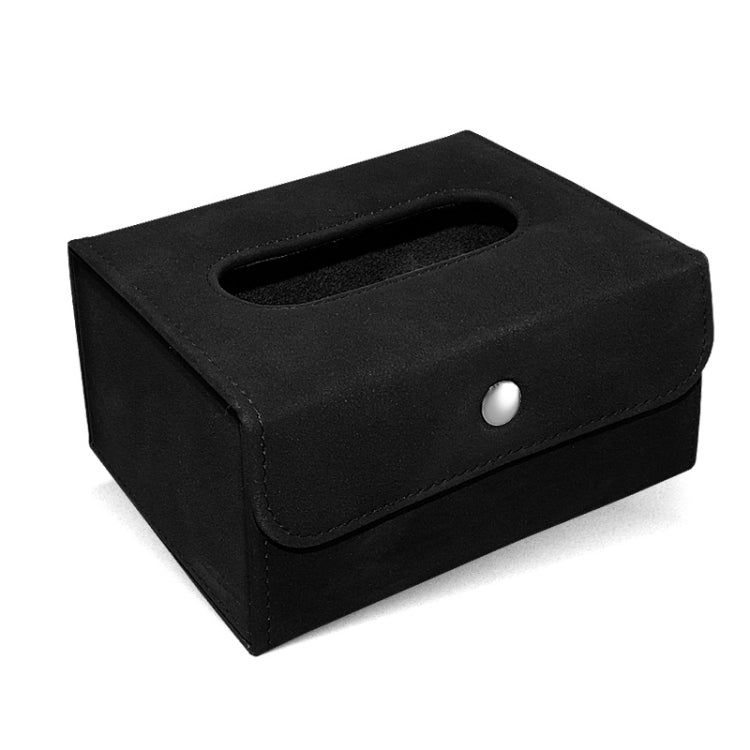 Car Hanging Type Tissue Box Sheepskin Leather Facial Tissue Case(Black) - Tissue Boxes by PMC Jewellery | Online Shopping South Africa | PMC Jewellery | Buy Now Pay Later Mobicred