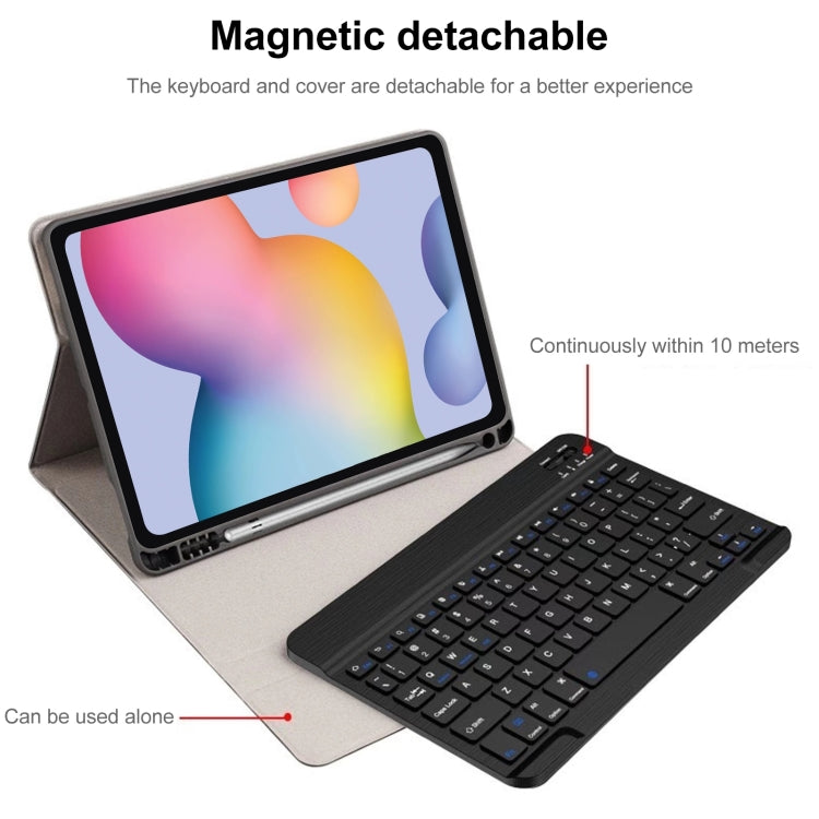 Square Cap Bluetooth Keyboard Leather Case with Pen Slot For Samsung Galaxy Tab S7(Light Blue) - Samsung Keyboard by PMC TechLife | Online Shopping South Africa | PMC TechLife