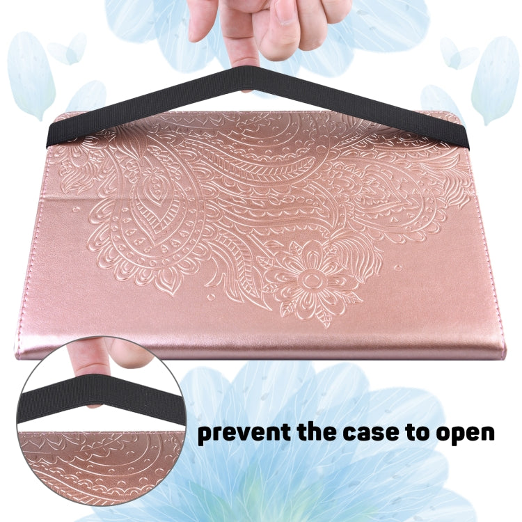 For Nokia T10 Peacock Embossed Pattern Leather Tablet Case(Gold) - Nokia by PMC TechLife | Online Shopping South Africa | PMC TechLife | Buy Now Pay Later Mobicred