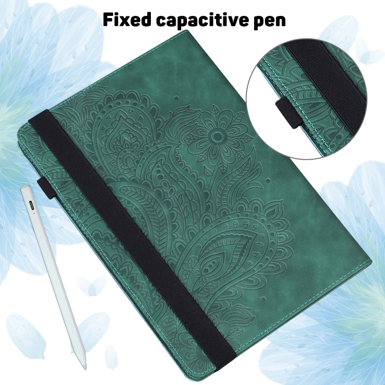 For Nokia T10 Peacock Embossed Pattern Leather Tablet Case(Green) - Nokia by PMC TechLife | Online Shopping South Africa | PMC TechLife | Buy Now Pay Later Mobicred
