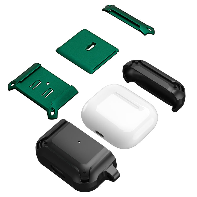 For AirPods 3 Sliding Buckle Wireless Earphone Protective Case with Hook(Black) - For AirPods 3 by PMC Jewellery | Online Shopping South Africa | PMC Jewellery | Buy Now Pay Later Mobicred