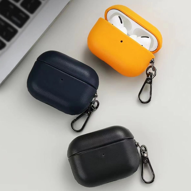 For Apple AirPods Pro PU Leather Wireless Bluetooth Earphone Protective Case(Black) - For AirPods Pro by PMC Jewellery | Online Shopping South Africa | PMC Jewellery | Buy Now Pay Later Mobicred