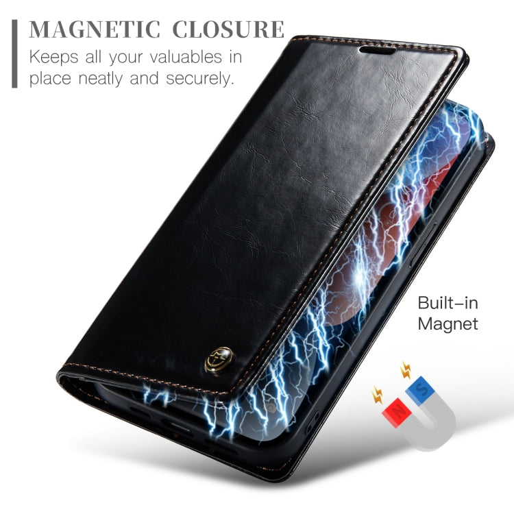 For iPhone 14 Plus CaseMe 003 Crazy Horse Texture Leather Phone Case(Black) - iPhone 14 Plus Cases by CaseMe | Online Shopping South Africa | PMC Jewellery | Buy Now Pay Later Mobicred