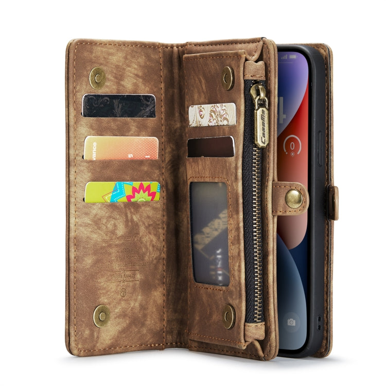 For iPhone 14 CaseMe 008 Detachable Multifunctional Leather Phone Case(Brown) - iPhone 14 Cases by CaseMe | Online Shopping South Africa | PMC Jewellery | Buy Now Pay Later Mobicred