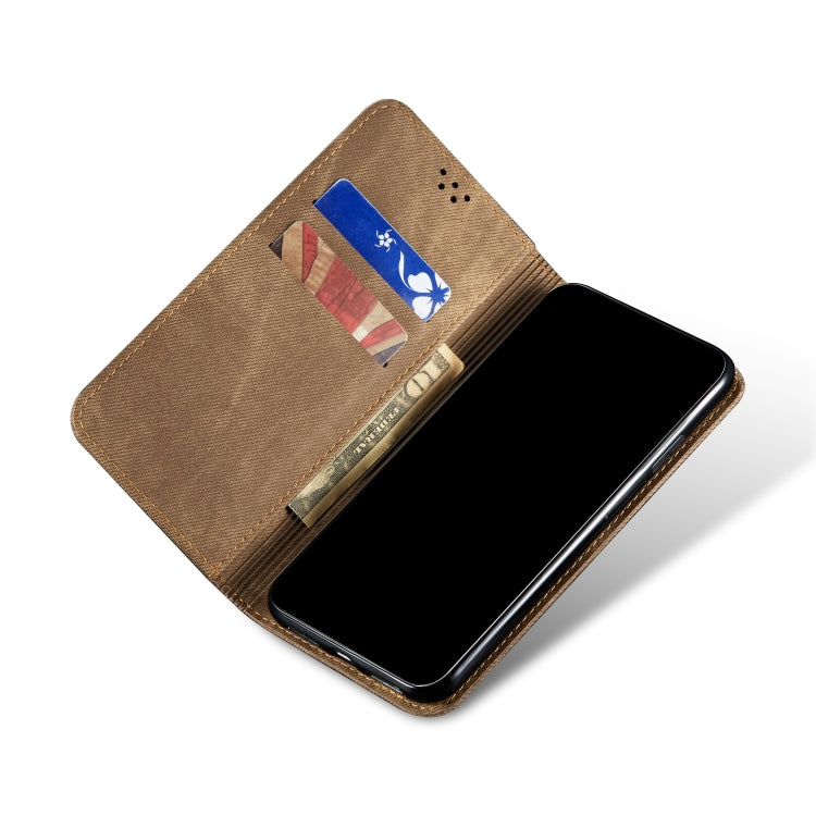 For OPPO Realme 6 Pro Denim Texture Casual Style Horizontal Flip Leather Case with Holder & Card Slots & Wallet(Khaki) - Realme Cases by PMC Jewellery | Online Shopping South Africa | PMC Jewellery | Buy Now Pay Later Mobicred
