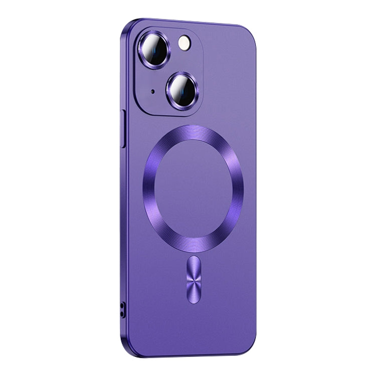 For iPhone 14 Plus Liquid Lens Protector Magsafe Phone Case(Dark Purple) - iPhone 14 Plus Cases by PMC Jewellery | Online Shopping South Africa | PMC Jewellery