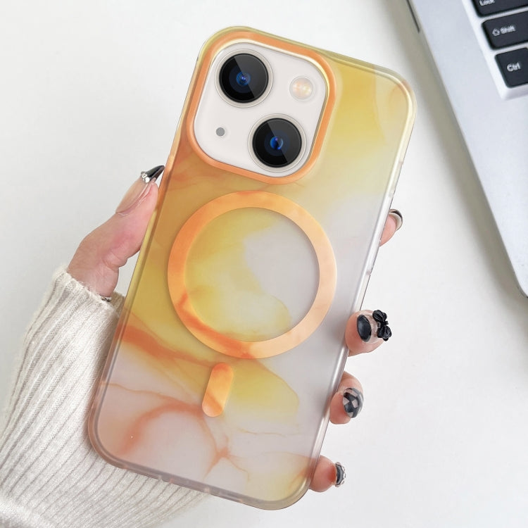 For iPhone 14 Watercolor Magsafe Phone Case(Yellow) - iPhone 14 Cases by PMC TechLife | Online Shopping South Africa | PMC TechLife