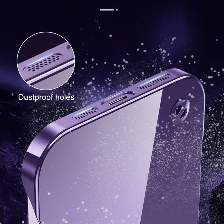 For iPhone 14 Electroplating Frameless Clear PC Phone Case(Purple) - iPhone 14 Cases by PMC Jewellery | Online Shopping South Africa | PMC Jewellery | Buy Now Pay Later Mobicred