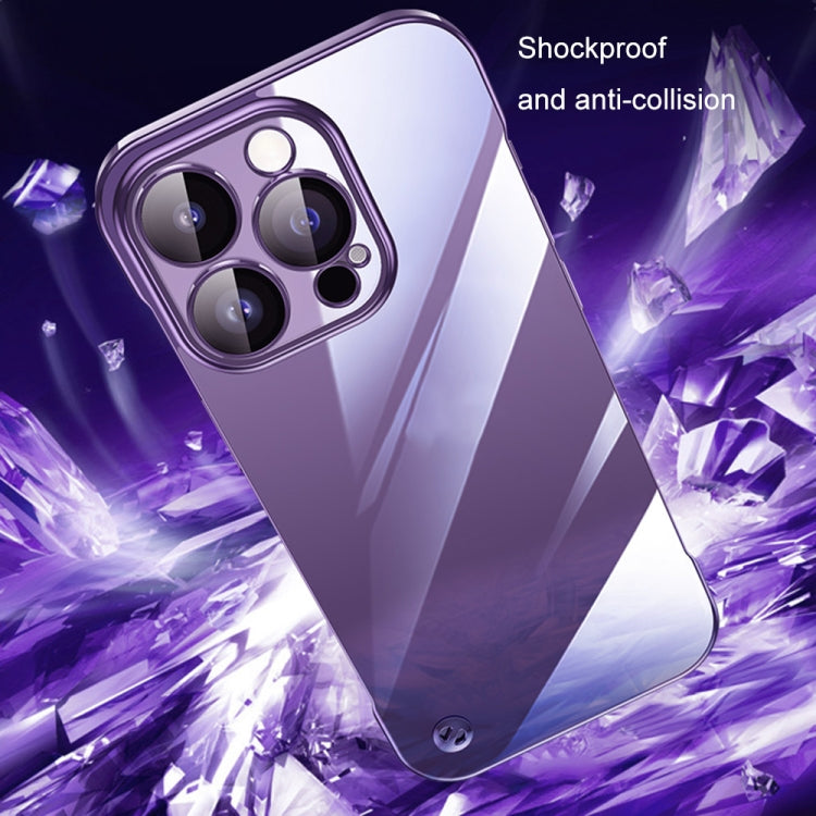 For iPhone 14 Pro Max Electroplating Frameless Clear PC Phone Case(Silver) - iPhone 14 Pro Max Cases by PMC Jewellery | Online Shopping South Africa | PMC Jewellery | Buy Now Pay Later Mobicred