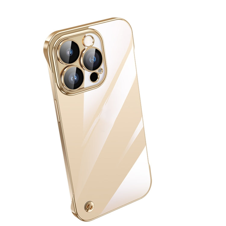 For iPhone 13 Pro Max Electroplating Frameless Clear PC Phone Case(Gold) - iPhone 13 Pro Max Cases by PMC Jewellery | Online Shopping South Africa | PMC Jewellery | Buy Now Pay Later Mobicred