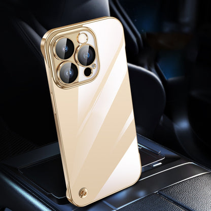 For iPhone 13 Pro Max Electroplating Frameless Clear PC Phone Case(Gold) - iPhone 13 Pro Max Cases by PMC Jewellery | Online Shopping South Africa | PMC Jewellery | Buy Now Pay Later Mobicred