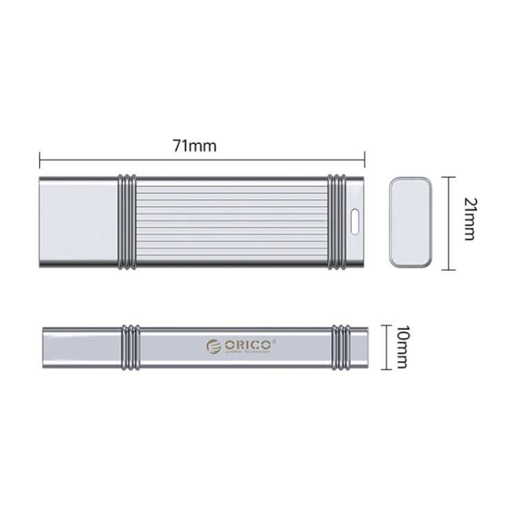 ORICO 128GB USB-A USB3.2 Gen1 USB Flash Drive, Read 260MB/s, Write 50MB/s (Silver) - USB Flash Drives by ORICO | Online Shopping South Africa | PMC Jewellery | Buy Now Pay Later Mobicred