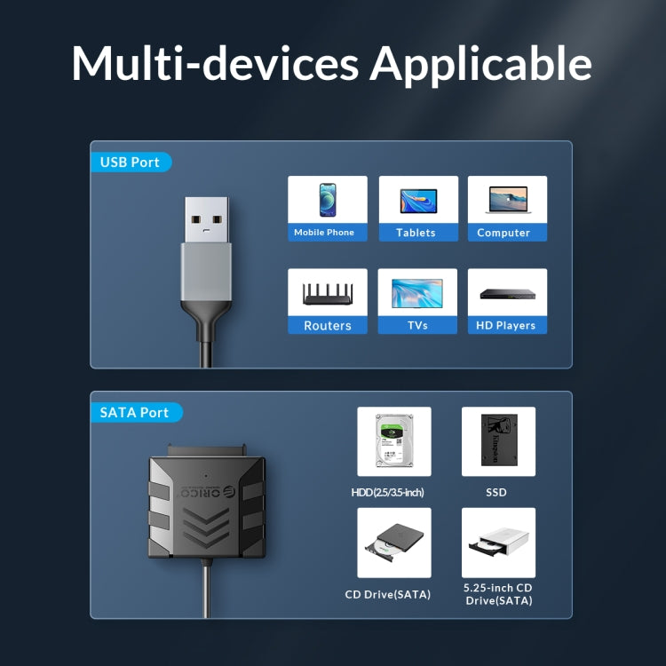 ORICO UTS1 USB 2.0 2.5-inch SATA HDD Adapter with Silcone Case, Cable Length:1m - USB to IDE / SATA by ORICO | Online Shopping South Africa | PMC Jewellery | Buy Now Pay Later Mobicred