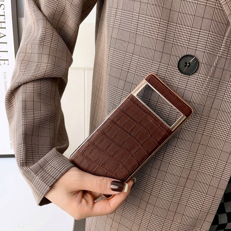 For Google Pixel 6 Crocodile Texture Genuine Leather Electroplating Phone Case(Black) - Google Cases by PMC TechLife | Online Shopping South Africa | PMC TechLife | Buy Now Pay Later Mobicred