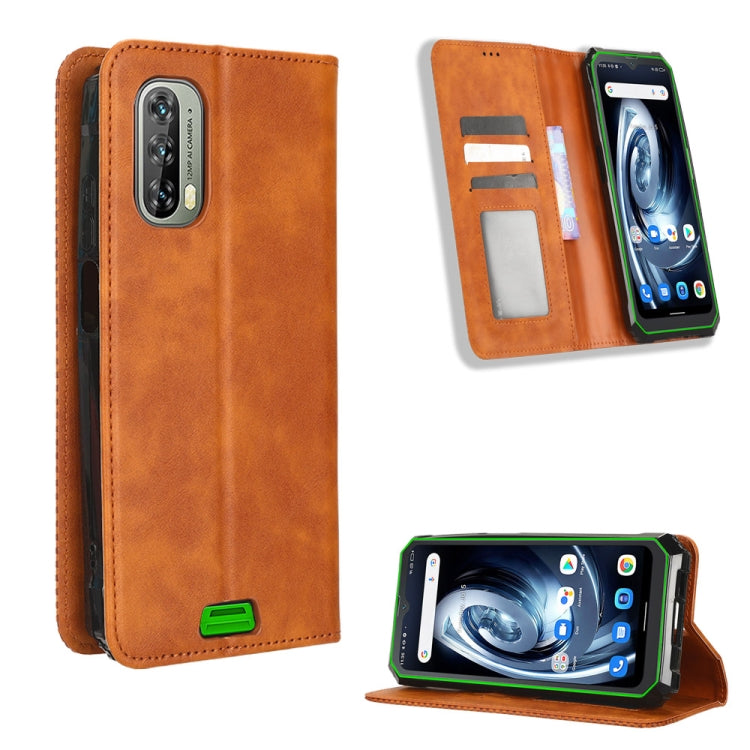 For Blackview BV7100 Magnetic Buckle Retro Texture Leather Phone Case(Brown) - More Brand by PMC Jewellery | Online Shopping South Africa | PMC Jewellery