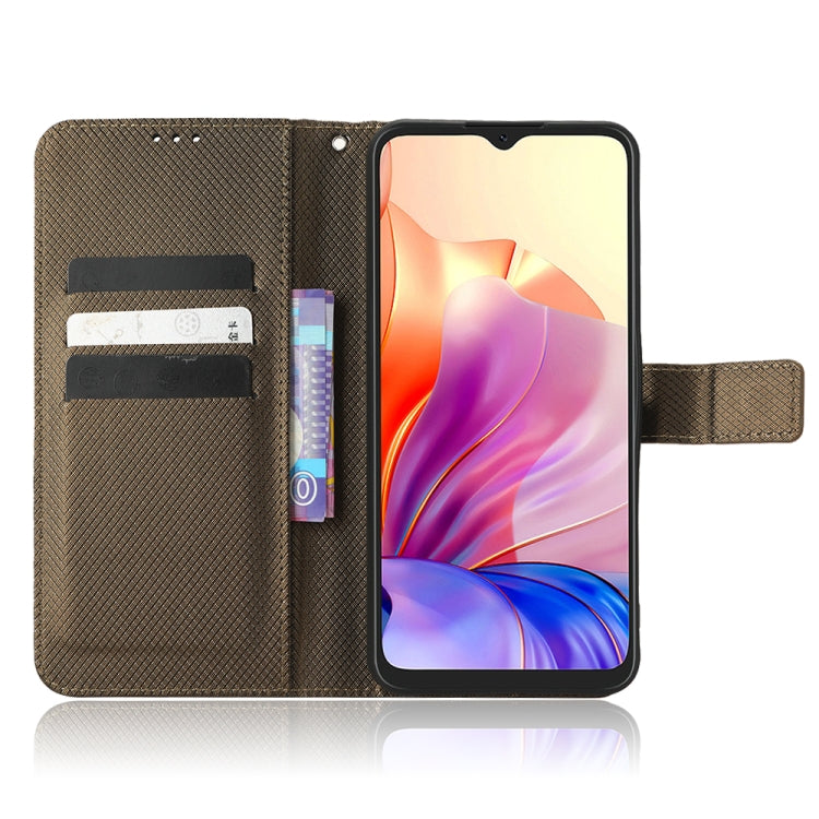 For Blackview OSCAL C80 Diamond Texture Leather Phone Case(Brown) - More Brand by PMC Jewellery | Online Shopping South Africa | PMC Jewellery | Buy Now Pay Later Mobicred