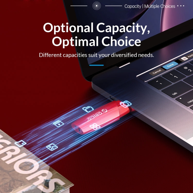 ORCIO USB3.0 U Disk Drive, Read: 260MB/s, Write: 15MB/s, Memory:256GB, Port:USB-A(Red) - free shipping - PMC Jewellery - Order now!