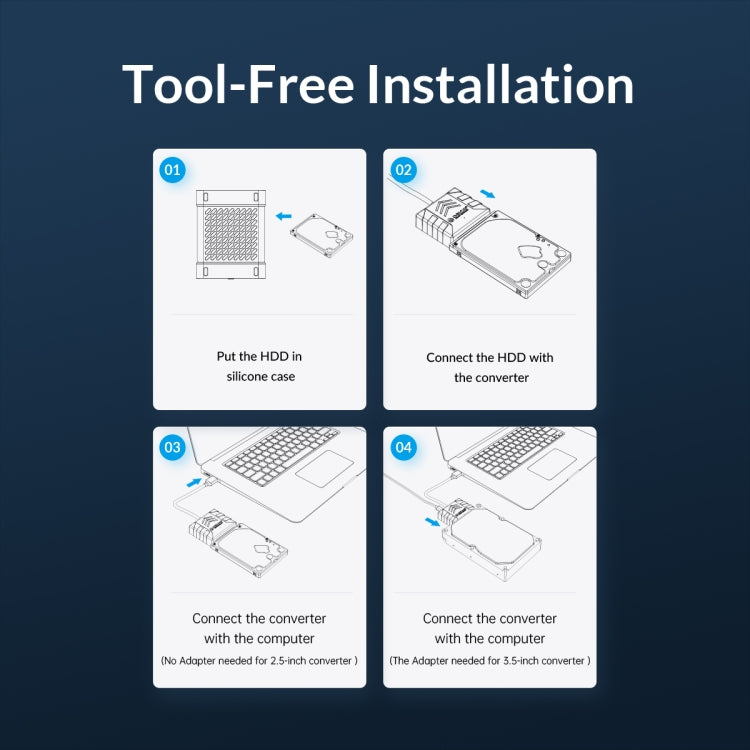 ORICO UTS1 Type-C / USB-C USB 3.0 2.5-inch SATA HDD Adapter with Silicone Case, Cable Length:0.3m - USB to IDE / SATA by ORICO | Online Shopping South Africa | PMC Jewellery | Buy Now Pay Later Mobicred