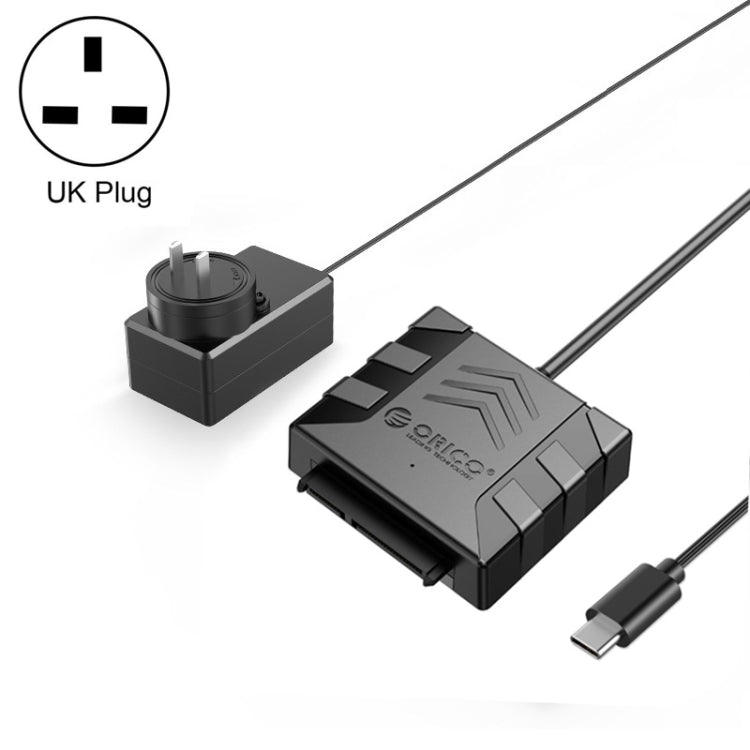ORICO UTS1 Type-C / USB-C USB 3.0 2.5-inch SATA HDD Adapter with 12V 2A Power Adapter, Cable Length:1m(UK Plug) - free shipping - PMC Jewellery - Order now!