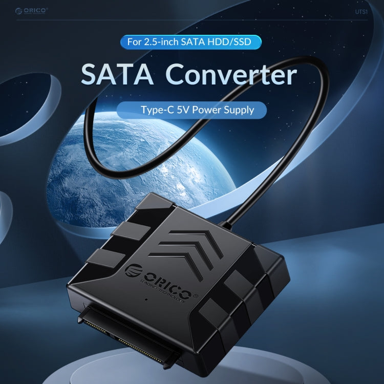 ORICO UTS1 Type-C / USB-C USB 3.0 2.5-inch SATA HDD Adapter with 12V 2A Power Adapter, Cable Length:1m(UK Plug) - free shipping - PMC Jewellery - Order now!