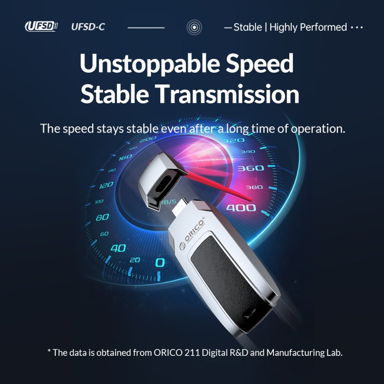 ORICO UFS Flash Drive, Read: 411MB/s, Write: 350MB/s, Memory:256GB, Port:USB-A(Silver) - free shipping - PMC Jewellery - Order now!